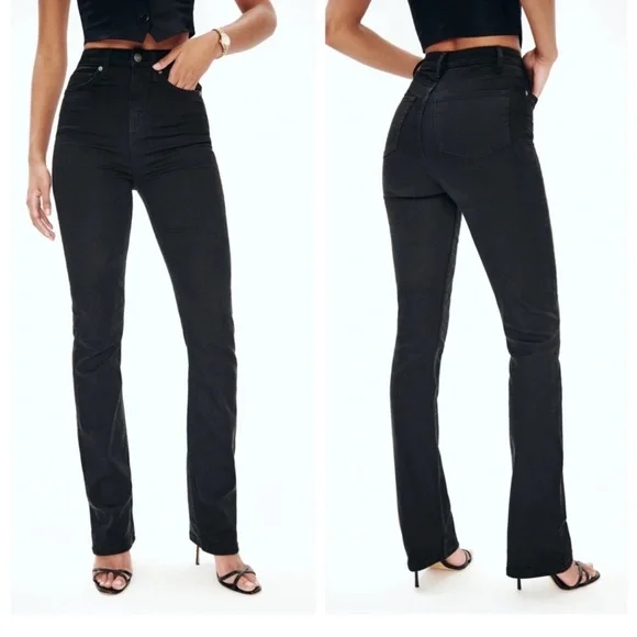 Reformation Wynn Ultra High Rise Slim Straight Jeans Black Size 26 - Picture 1 of 10